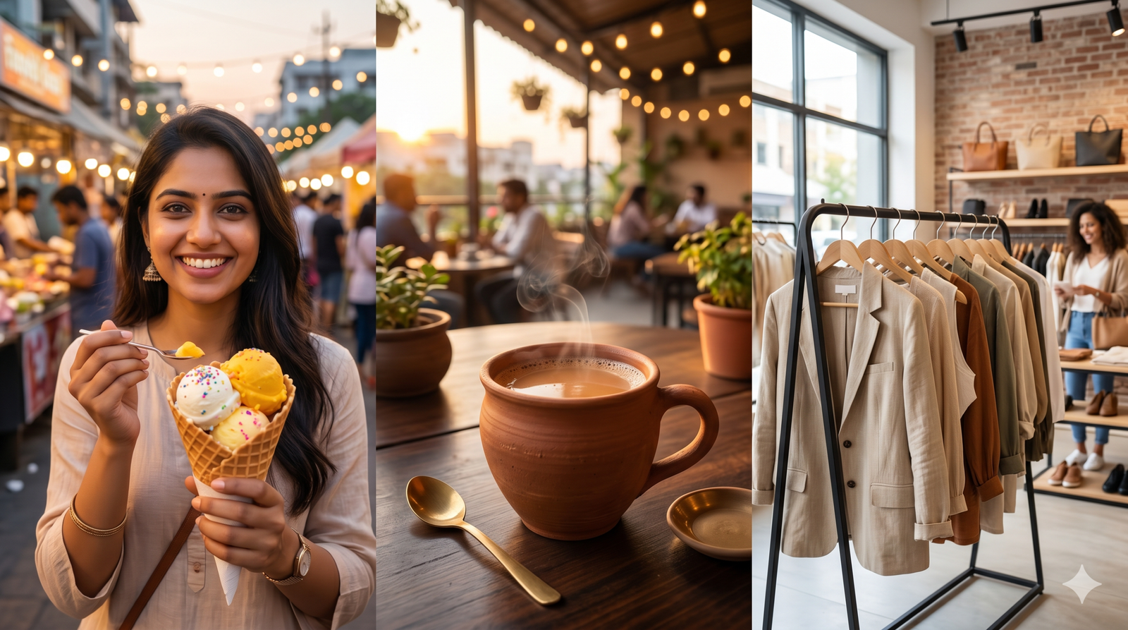 A collage of popular Indian retail and food business models that typically do not charge royalty fees.